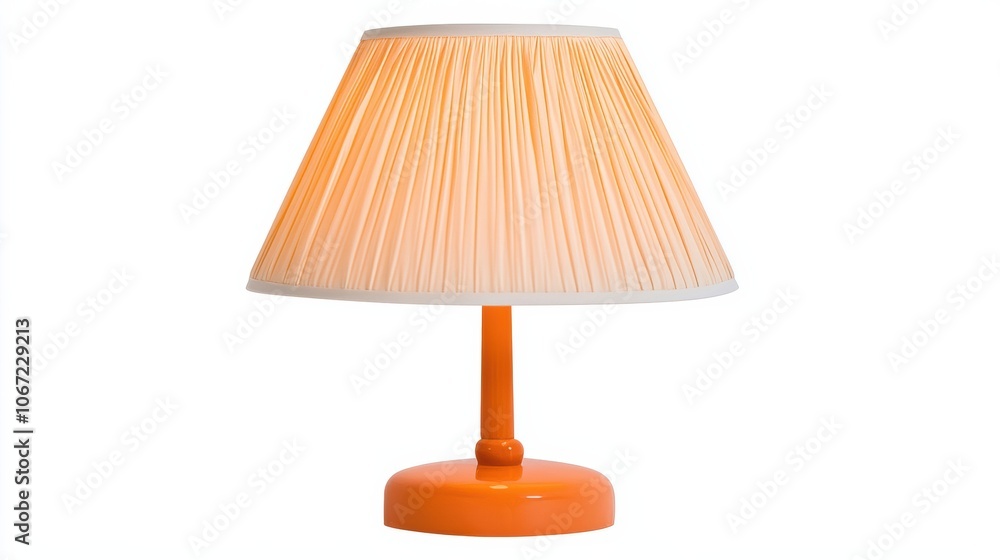 Poster bright orange lamp with a pleated shade, perfect for adding a pop of color and style to any modern l