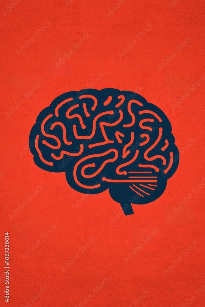 Poster digital representation of a brain with analytics graphs and shopping icons, showing the cognitive ap