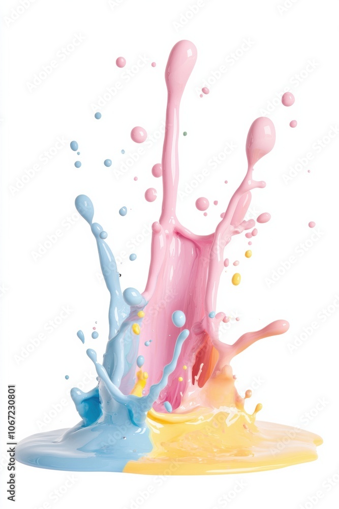 Poster vibrant splashes of pastel paint create a dynamic and colorful display, perfect for capturing creati