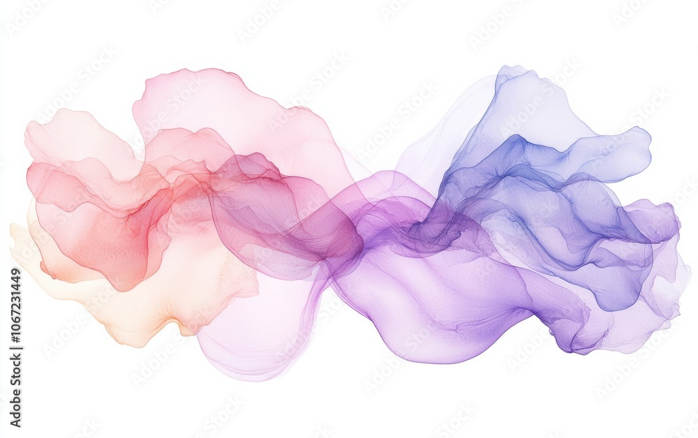 Poster abstract flowing shapes in soft pastel colors create a serene and ethereal background, perfect for c
