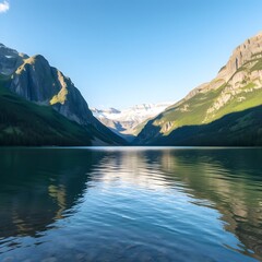 lake and mountains