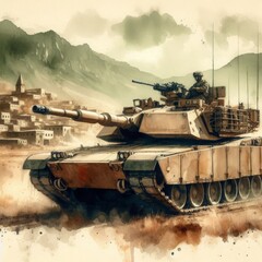 Armored Vehicle on Urban Street