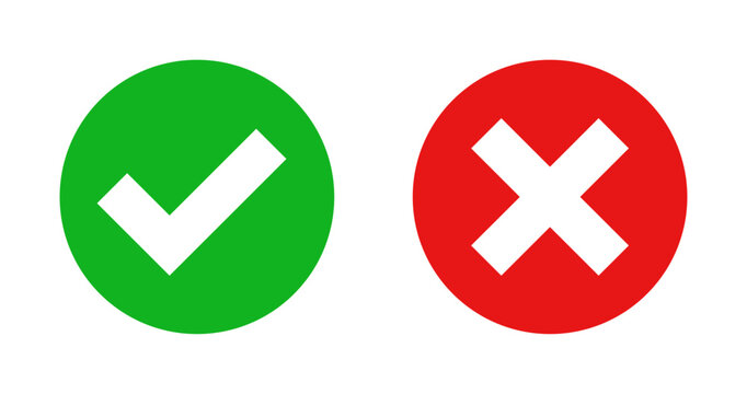 Check mark and cross mark icons