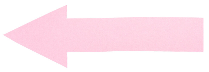 Obraz premium Pink paper cardboard arrow direction sign with texture and copy space for text png transparent background