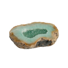 Green Agate Geode with Crystal Interior