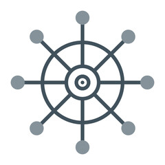 Obraz premium Nautical Wheel Vector Icon Design