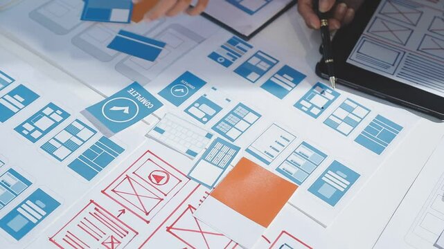 The designer team is designing the uxui system to make the uxui system work well on new phones and support system updates. Website development concept UI UX front end designer