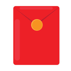 Flat design vector illustration sealed red chinese new year lucky money envelope. Chinese new year ornament