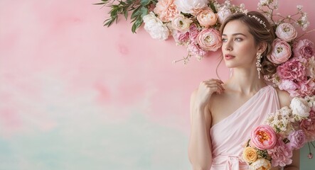 Obraz premium Soft pastel background to create a romantic feminine aesthetic