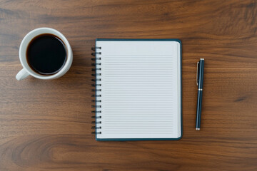 Organize your ideas utilize a notebook and coffee for enhanced creativity and productivity