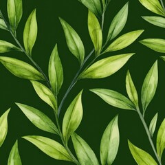 Fototapeta premium A vibrant green leaf pattern on a dark background, showcasing various shades of green in a natural, artistic design.