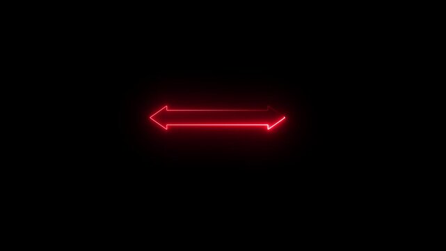 Neon two ways arrow icon animated video