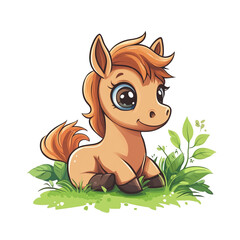Cute Cartoon Foal