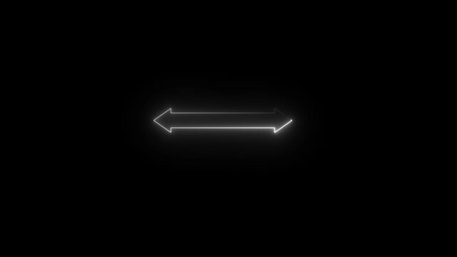 Neon two ways arrow icon animated video