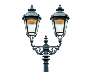 Park lamppost isolated on a transparent background