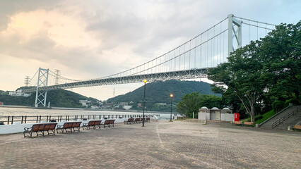 関門海峡近くの和布刈公園の夕景