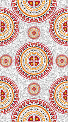 Fototapeta premium Modern abstract background with overlapping circles and lines in vibrant colors