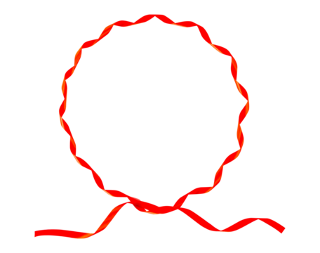 oval red ribbon frame isolated on white