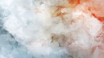 Obraz premium Abstract red and white cloud painting, a swirling, dreamlike depiction of color texture