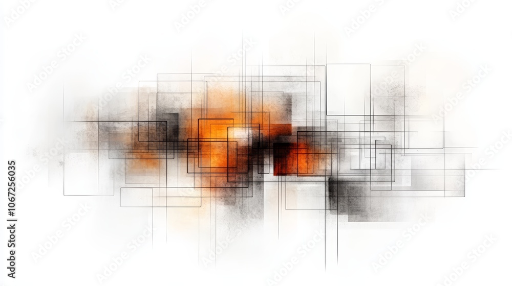 Poster dynamic abstract art background, a colorful composition of overlapping and interconnected squares fo