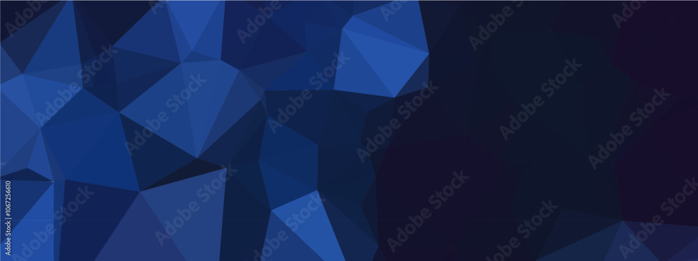 Aufkleber abstract dark blue geometric background with triangle pattern.