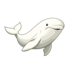 Fototapeta premium Cartoon Beluga Whale Illustration