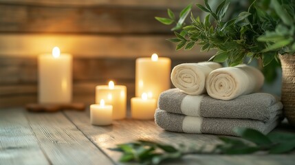 serene spa environment, with soft candlelight and calming decor