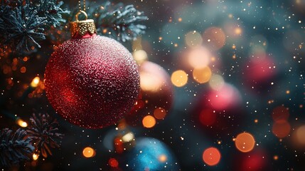 Sparkling Ornaments on a Christmas Tree