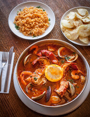 Lobster, clam and shrimp soup