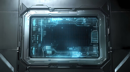 Futuristic brushed aluminum tablet device. Futuristic. Illustration