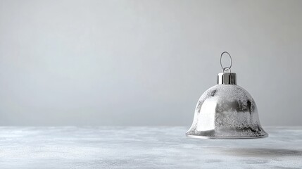 silver christmas bell on white
