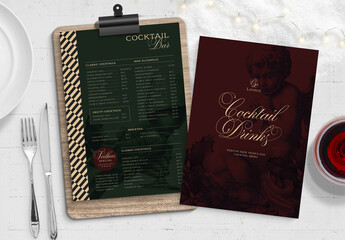 Cocktail Menu Drinks List Template
