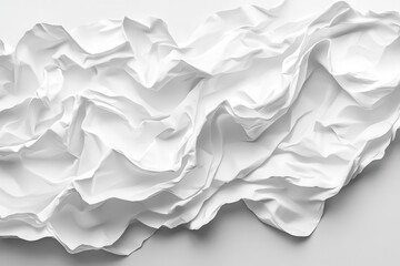 Obraz premium crumpled and creased blank white paper poster creating an imperfect yet artistic backdrop emphasizing texture and simplicity for creative design applications