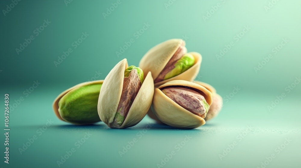 Poster pistachios rest elegantly bright surface showcasing their unique textures and colors soft low key co