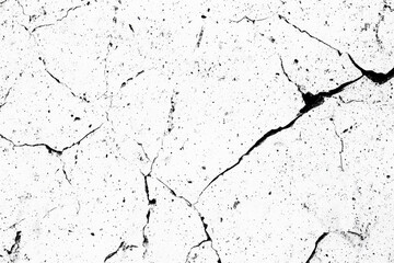 Black and white abstract grunge background with noticeable cracks and scuffs. Texture of cracked old paint
