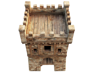 Siege tower isolated on a transparent background