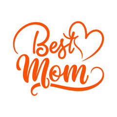 Best Mom Typography Vector – Elegant Calligraphy Text Illustrations for Mother's Day