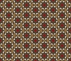 Traditional batik, vinyl, ethnic retro seamless pattern.