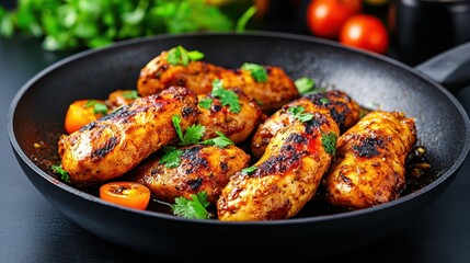 Fototapeta premium Indian Cuisine Chicken made with boneless chicken pieces that are stir-fried