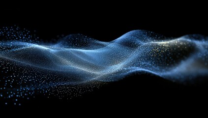 Fototapeta premium Blue Glowing Waves on Dark Background