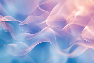 Obraz premium This artwork features soothing wave like patterns in soft pastel colors, blending harmoniously to create a tranquil atmosphere. The organic forms and subtle gradients evoke a sense of relaxation and c