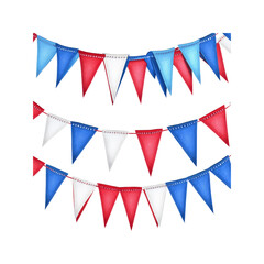 Obraz premium Watercolor Bunting Banner - Red, White and Blue