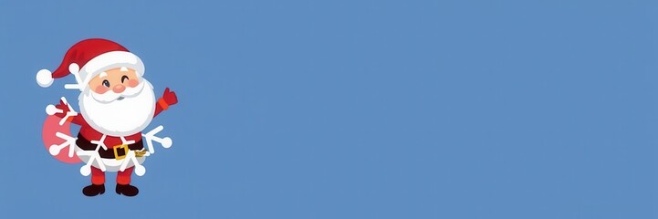 Obraz premium Santa Claus cartoon character with a snowflake background, perfect for Christmas logos and illustrations, Snowflake, icon, vector