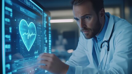 The Doctor Using Heart Monitor