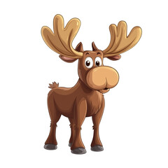 Cute Cartoon Moose Illustration