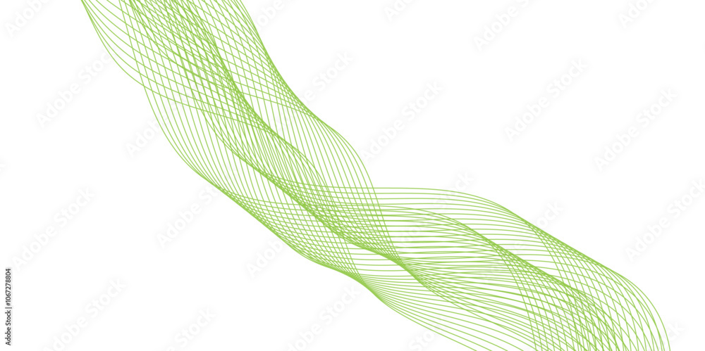 Poster abstract vector background with green wavy lines. green wave background. design element for technolo