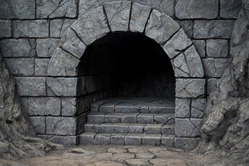 Dark Stone Entrance to Fantasy Dungeon