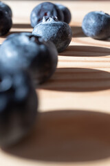 blueberries close-up, sunlight, can be used as background