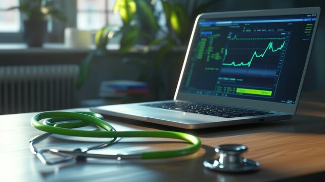 The Laptop and Stethoscope Focus