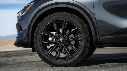 Close-Up of Sport Utility Vehicle Tire